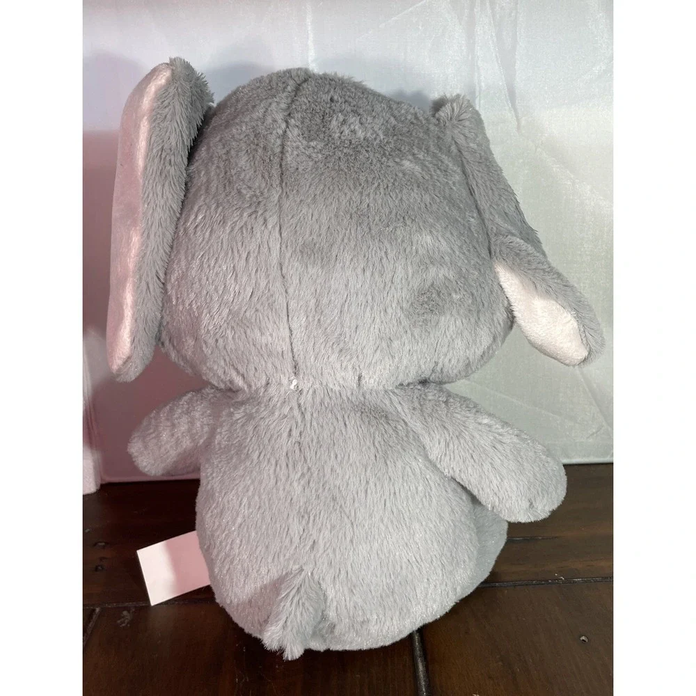 Tom's Toy International Kids 10 Inch Plush‎ Elephant Grey Pink Floppy Ears Toy